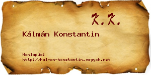 Kálmán Konstantin névjegykártya